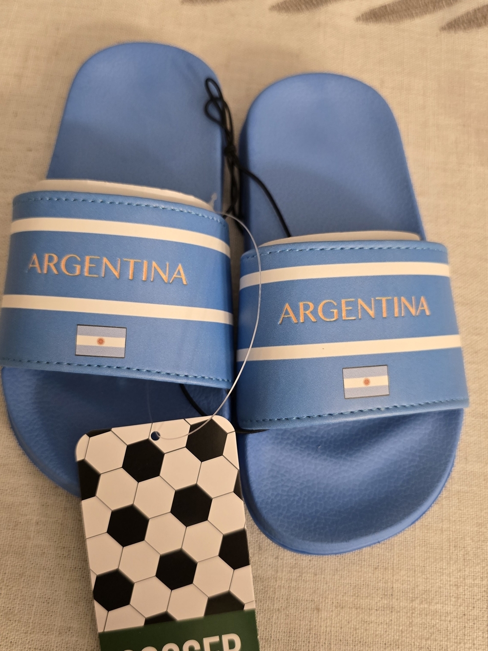 Kids Soccer Fan FIFA Slide Sandals – Argentina Size 9/10 Toddler
